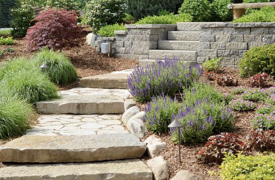 Stone landscape walkway
